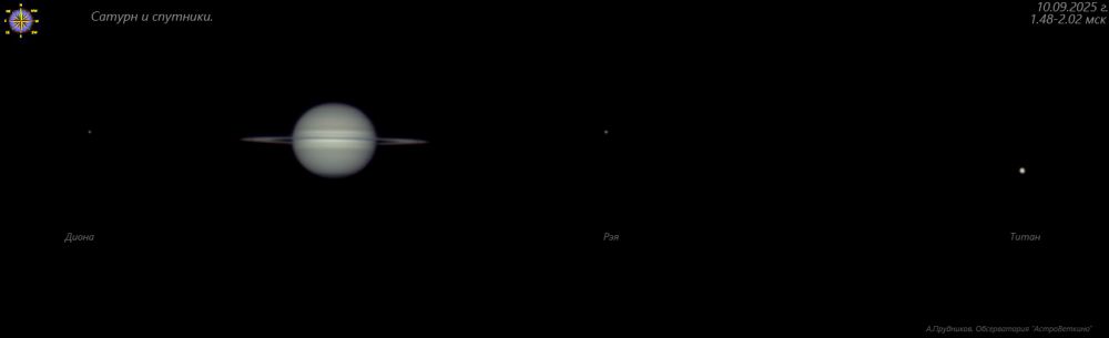Saturn and moons on September 10, 2025. - Astrophotography