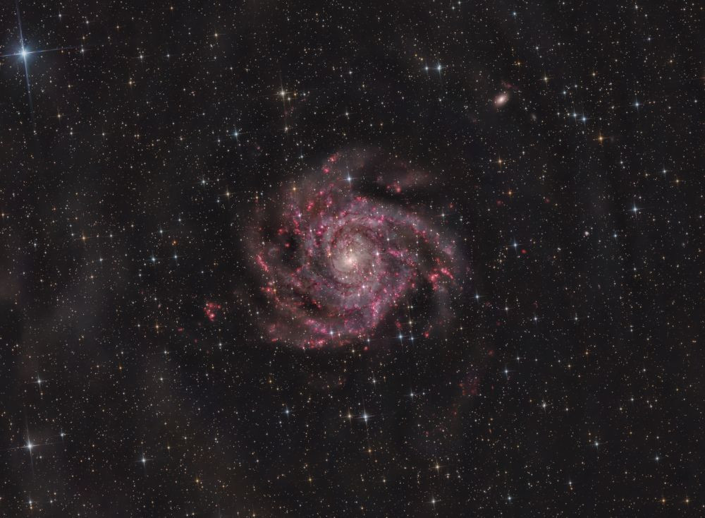 IC 342 Hidden Galaxy with Hydrogen Nebulae