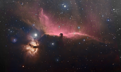 IC434 (Конская голова) и NGC 2024 (пламя), цветной вариант