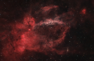 Рассеянное скопление NGC 7510 "Соня" ("Наконечник") и обширная диффузная туманность "Клешня омара"