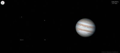 Юпитер, Ио и Европа 8 сентября 2024 года.