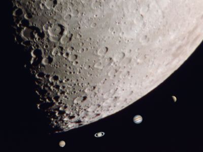 Five planets - Venus, Jupiter, Moon, Saturn, Mars