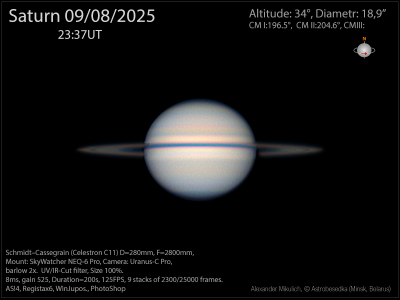 Saturn 09.08.2025, 23:37 UT