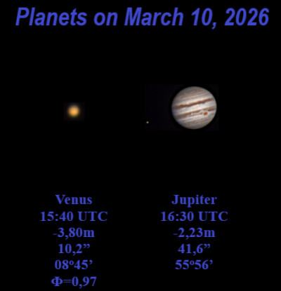 Venus and Jupiter from March 10, 2026. - Astrophotography