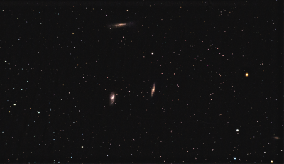 Триплет Льва (M65, M66, NGC3628) и еще одна галактика. От 28-29.04.2024