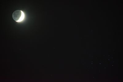 Earthshine and the Pleiades, March 23, 2026 - Astrophotography