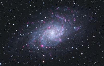 M33 (выделение областей с Ha, обработка с вычитанием (Ha - R))