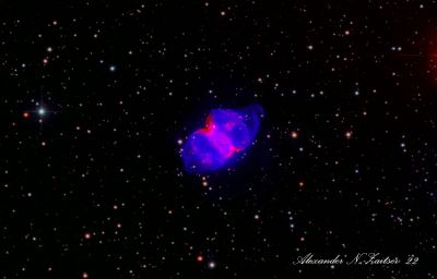 M76 in LRGB+OIIIHa palette. New image revision.