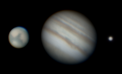 Mars, Jupiter, Uranus