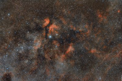 Hydrogen nebula around Sadr. August 6, 2019.