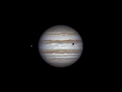 Io, Jupiter and shadow of Callisto (26 feb 2015, 21:45)