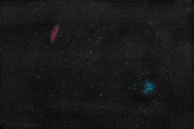 Рассеянное звёздное скопление Плеяды (М 45) & Туманность Калифорния (NGC 1499)