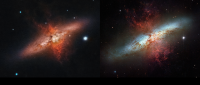 M82: 102mm рефрактор vs Hubble Space Telescope