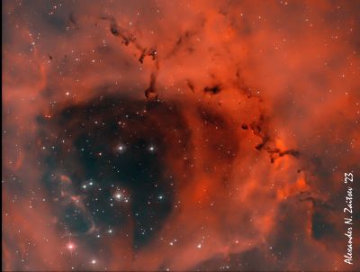 The central part of NGC2237/Sh2-275 (The Rosette Nebula) in HaOIIIOIII