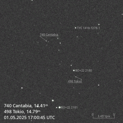 (498) Tokio & (740) Cantabia