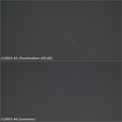 Кометы Tsuchinshan–ATLAS и Lemmon. Сравнение