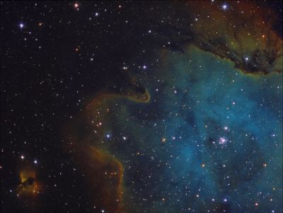 Collinder34 (part), Collinder 33, Sh2-201 in SII+Ha+OIII (новая редакция)
