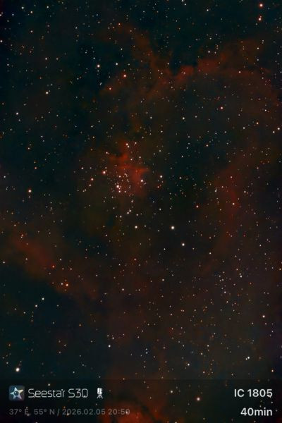 The Heart Nebula, IC 1805 - Seestar S30 - Astrophotography