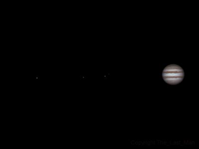 Ganymede, Europa, Io, Callisto and Jupiter, 23 january 2015, 22:19