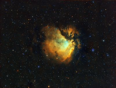 Sh2 112 in  The Hubble Palette (SII+Ha+OIII)