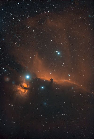IC434. The Horsehead Nebula (Barnard 33) & Flame Nebula.