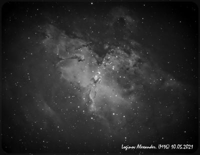 Eagle Nebula (M16) only Ha