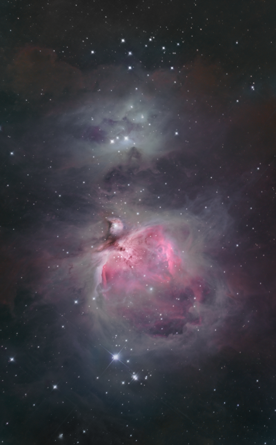 Диффузная туманность М42 или Большая Туманность Ориона, М43 и NGC1977 "Running man" (Бегущий человек).