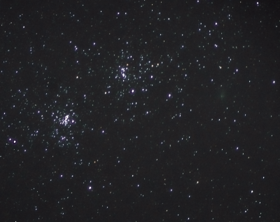 Комета С2017 T2 (PANSTARRS) и скопление Хи и Аш в Персее. 25.01.2020