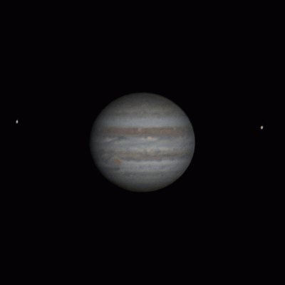 rotation Jupiter + moon io and europe