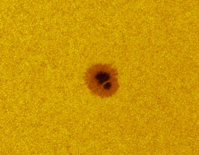 SUN AND SUNSPOT AR2741. 