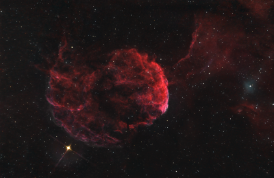 Диффузная туманность IC 443 "Медуза" и звезда Пропус (Эта Близнецов) 