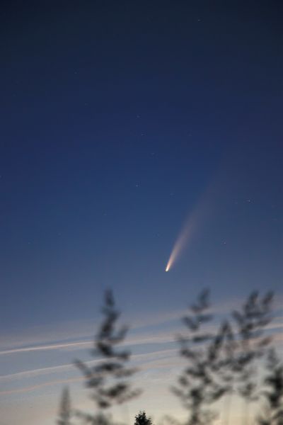 C2020 F3/NEOWISE и серебристые облака