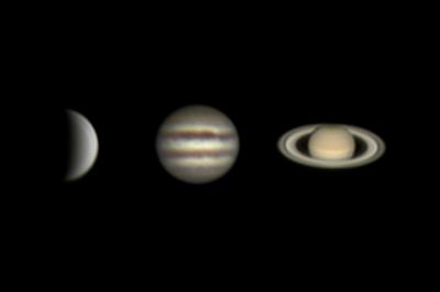 Venus, Jupiter and Saturn (18 june 2015)