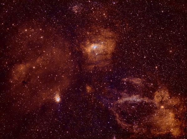 Cosmic plankton - a squiggly thing, a bubble, and a claw. - Astrophotography