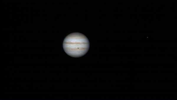 Jupiter, Io, Io's shadow, and Ganymede on September 10, 2022 - Astrophotography