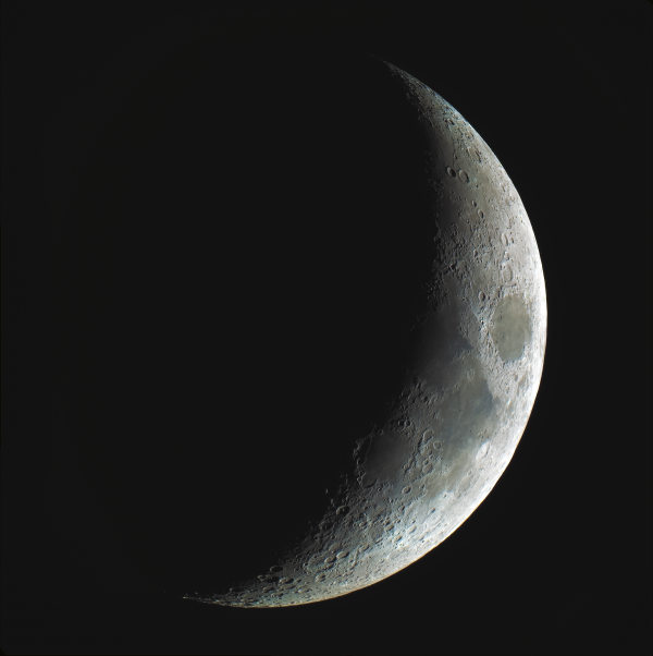 Moon on March 18, 2021. Illumination 25.2% - Astrophotography