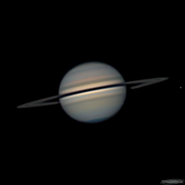 Saturn and Dione - Astrophotography