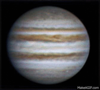 Rotation of Jupiter, 5 feb 2013, 21:38-21:55 - Astrophotography