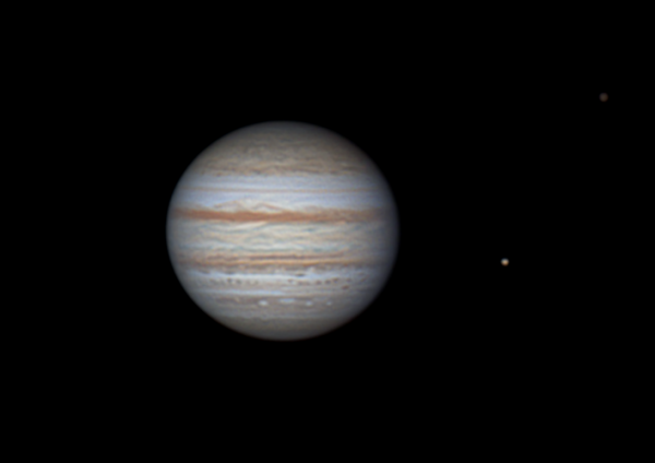 Jupiter, Io, and Callisto 08/11/22 (3:20) - Astrophotography