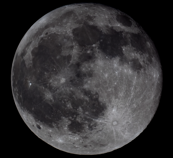View of the Moon at a phase of -99.5% from April 6, 2023. - Astrophotography
