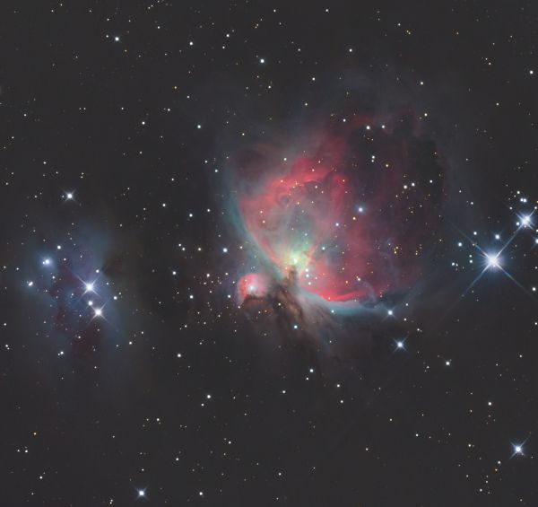 M42 Orion Nebula, M43 de Mairan's Nebula, and NGC 1977 Running Man Nebula - Astrophotography