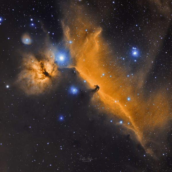 Horsehead & Flame nebulae in SHO palette - Astrophotography