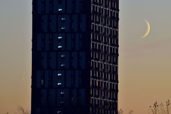 Conjunction of the Moon and Venus. Evening of 09.10.21 - Astrophotography