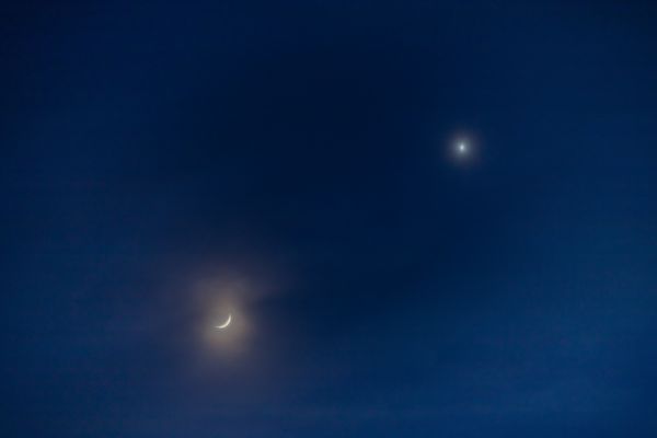Crescent Moon and Venus - Astrophotography