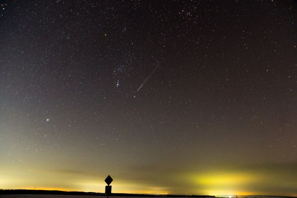 Meteor in the constellation Orion - Astrophotography
