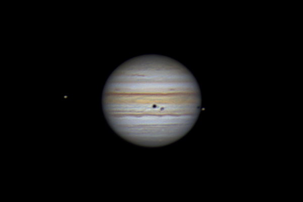 Transit of Ganymede and Europa across the disk of Jupiter - Astrophotography