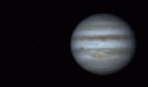 Rotation of Jupiter, Europa and Io (9 dec 2014, 5:11-6:54) - Astrophotography