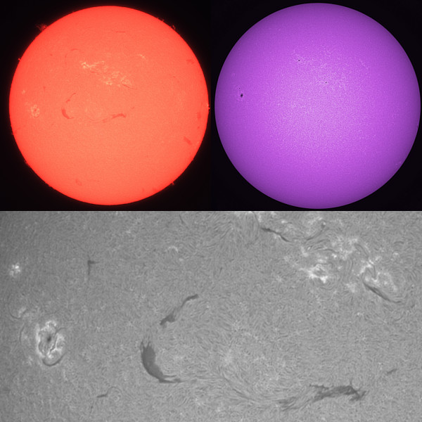 Chromosphere in Ha and CaK from March 14, 2026 - Astrophotography