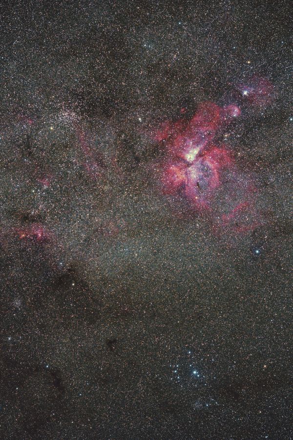 NGC 3372, IC 2602 (The Eta Carinae Nebula and the Southern Pleiades) - Astrophotography