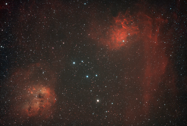 IC410 & IC405. The Tadpole and Flaming Star Nebulae. - Astrophotography